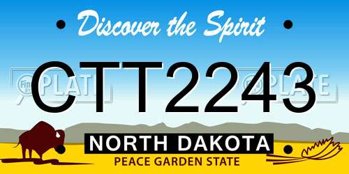 CTT2243 North Dakota License Plate