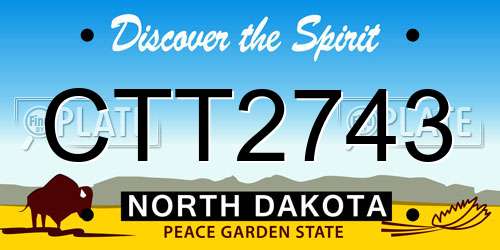 CTT2743 North Dakota License Plate