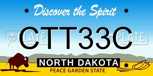 CTT33C North Dakota License Plate