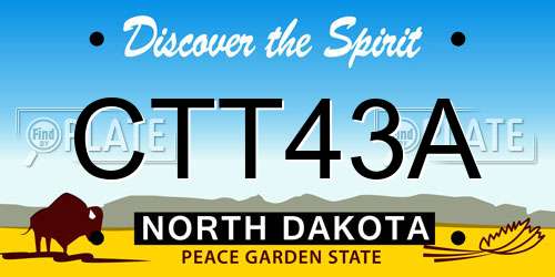 CTT43A North Dakota License Plate
