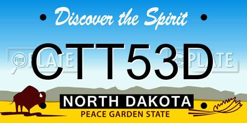 CTT53D North Dakota License Plate