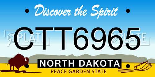 CTT6965 North Dakota License Plate