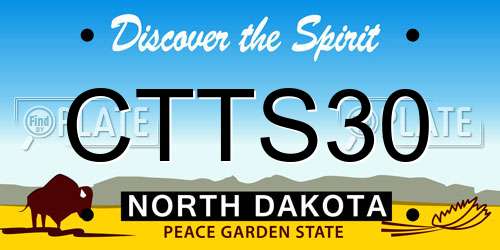 CTTS30 North Dakota License Plate