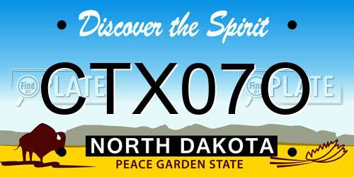 CTX07O North Dakota License Plate