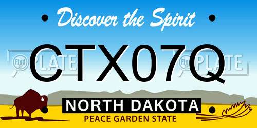 CTX07Q North Dakota License Plate