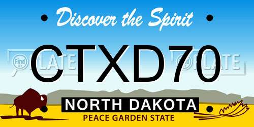 CTXD70 North Dakota License Plate