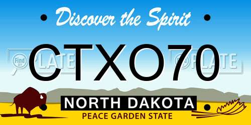 CTXO70 North Dakota License Plate