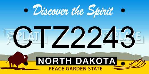 CTZ2243 North Dakota License Plate