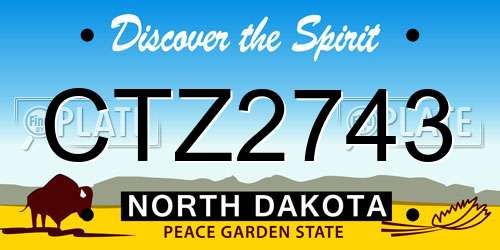 CTZ2743 North Dakota License Plate