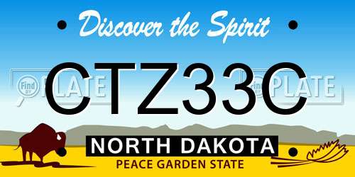 CTZ33C North Dakota License Plate