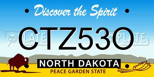 CTZ53O North Dakota License Plate