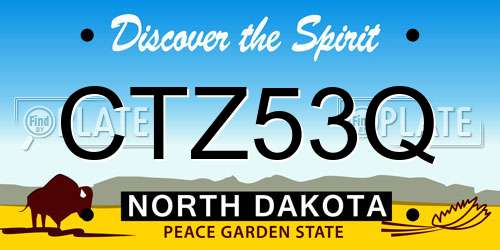 CTZ53Q North Dakota License Plate