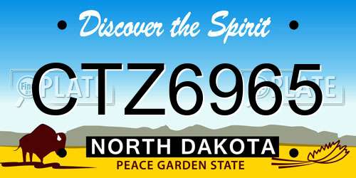 CTZ6965 North Dakota License Plate