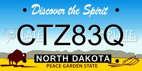 CTZ83Q North Dakota License Plate