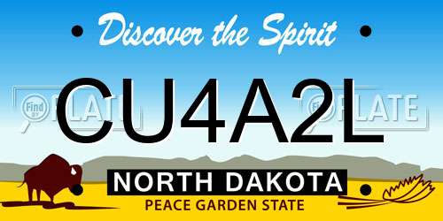 CU4A2L North Dakota License Plate