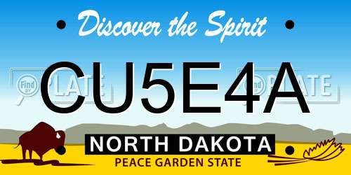 CU5E4A North Dakota License Plate