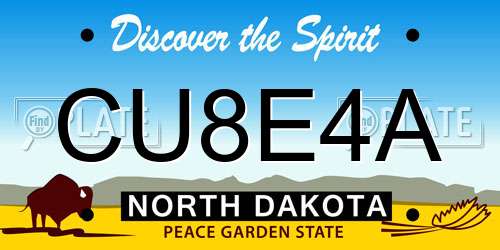 CU8E4A North Dakota License Plate