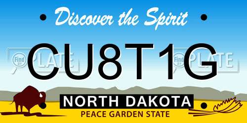 CU8T1G North Dakota License Plate