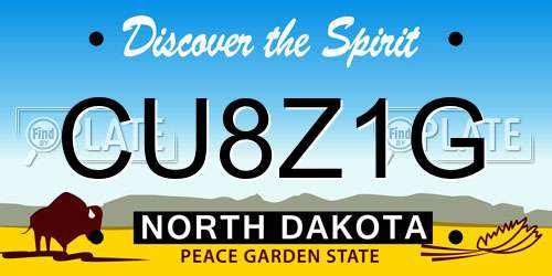 CU8Z1G North Dakota License Plate