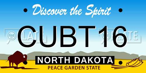 CUBT16 North Dakota License Plate