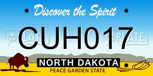 CUH017 North Dakota License Plate