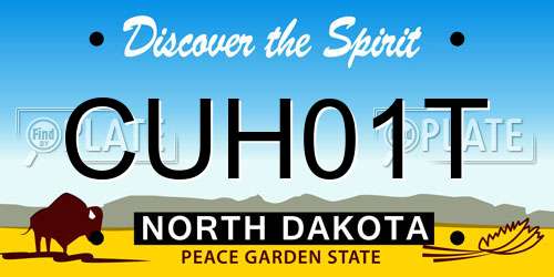 CUH01T North Dakota License Plate