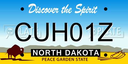 CUH01Z North Dakota License Plate