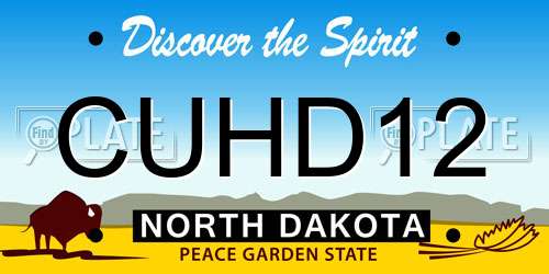 CUHD12 North Dakota License Plate