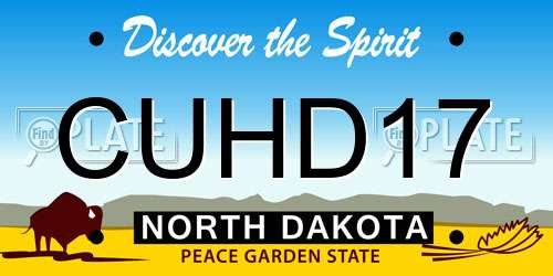 CUHD17 North Dakota License Plate