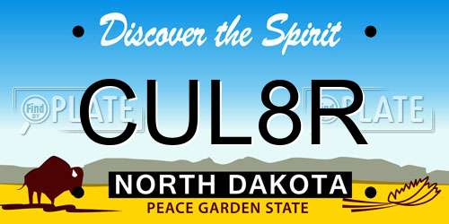 CUL8R North Dakota License Plate