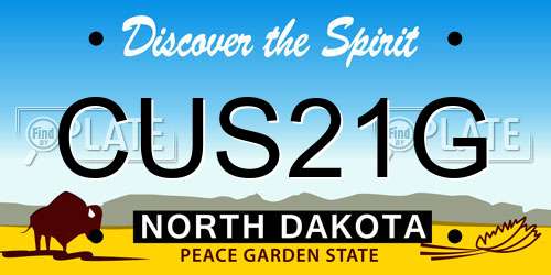 CUS21G North Dakota License Plate