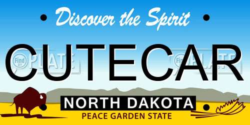 CUTECAR North Dakota License Plate