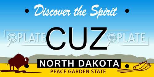 CUZ North Dakota License Plate