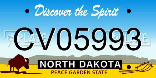 CV05993 North Dakota License Plate