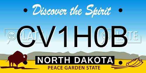 CV1H0B North Dakota License Plate