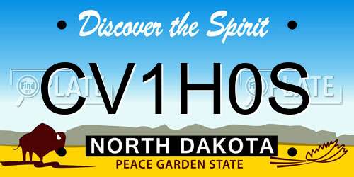 CV1H0S North Dakota License Plate