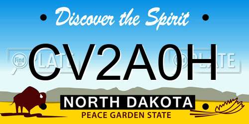 CV2A0H North Dakota License Plate