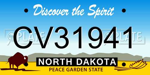 CV31941 North Dakota License Plate