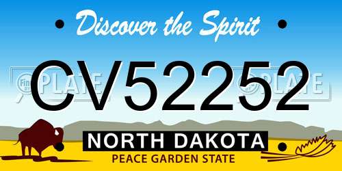CV52252 North Dakota License Plate