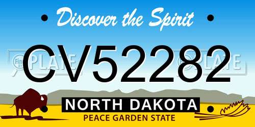CV52282 North Dakota License Plate