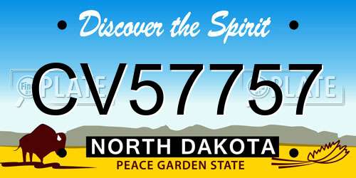 CV57757 North Dakota License Plate