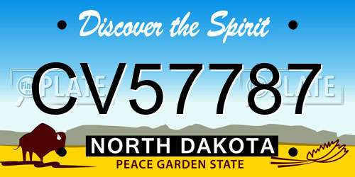 CV57787 North Dakota License Plate