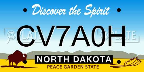 CV7A0H North Dakota License Plate
