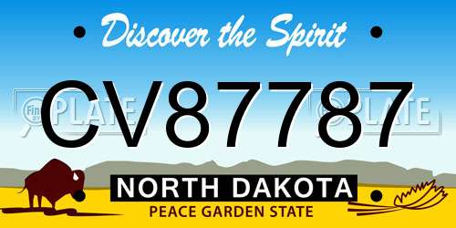 CV87787 North Dakota License Plate