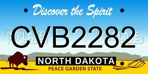 CVB2282 North Dakota License Plate