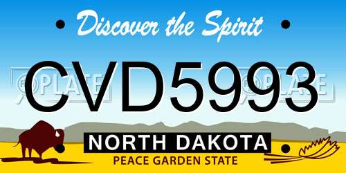 CVD5993 North Dakota License Plate