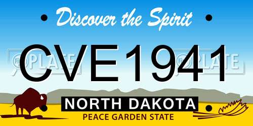CVE1941 North Dakota License Plate