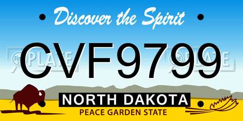 CVF9799 North Dakota License Plate