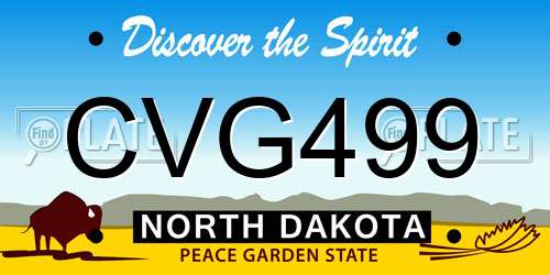 CVG499 North Dakota License Plate