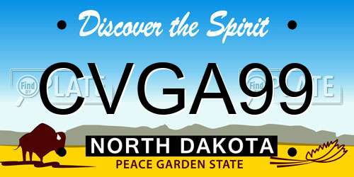 CVGA99 North Dakota License Plate